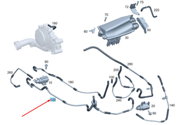MERCEDES-BENZ C W204 Vacuum Line A6510705132 ORIGINAL