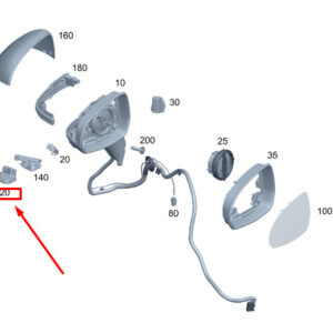 MERCEDES-BENZ EQS V297 Left Door Mirror Lamp Unit RHD A0999069702 ORIGINAL