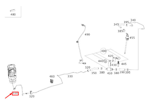 MERCEDES-BENZ S W222 Independent Heating Fuel Line LHD A2224760003 ORIGINAL
