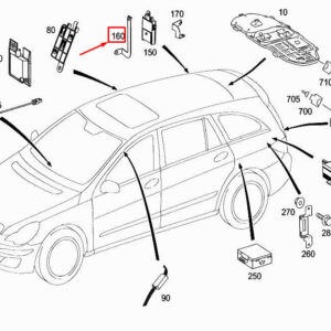 MERCEDES-BENZ R W251 Left C-Pillar Amplifier Bracket A2518202514 ORIGINAL