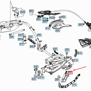 MERCEDES-BENZ SL R231 Rear Left Trunk Lid Guide Plate A2317500155 ORIGINAL