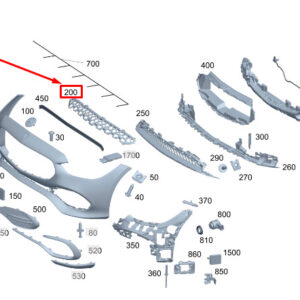 MERCEDES-BENZ C W206 Upper Front Bumper Carrier A2068858301 ORIGINAL