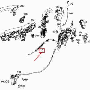 MERCEDES-BENZ S W222 Rear Door Lock Cable A2227200313 ORIGINAL