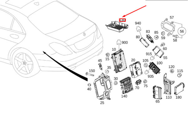 MERCEDES-BENZ S W222 TV Tuner Bracket A2225456700 ORIGINAL