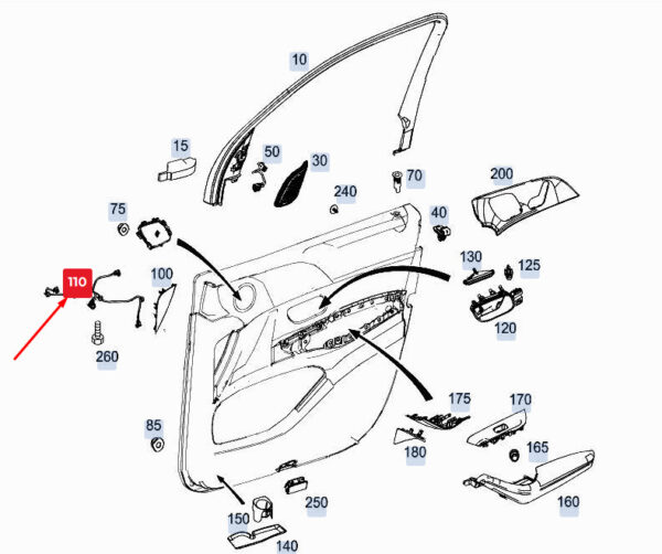 MERCEDES-BENZ GLE W167 Front Door Paneling Interior Lamp A1679063602 ORIGINAL