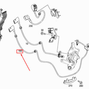 MERCEDES-BENZ E C207 Rear RH Brake Pad Sensor Wiring A2045404010 ORIGINAL