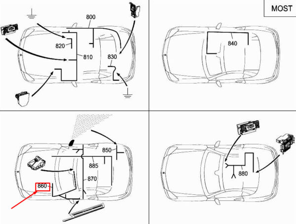 MERCEDES-BENZ SLK R172 Multifunction Camera Harness A1725406600 ORIGINAL