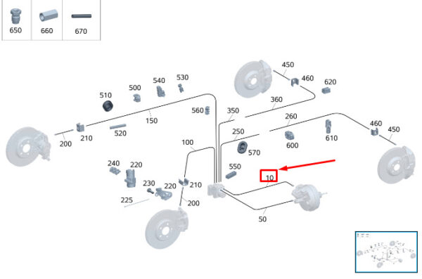 MERCEDES-BENZ S W223 Brake Line RHD A2234207800 ORIGINAL
