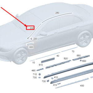 MERCEDES-BENZ S W223 Front Left Door Water Deflector A2236903500 ORIGINAL