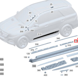 MERCEDES-BENZ GLE W167 Rear Right Side Skirt Stiffener A1676988301 ORIGINAL