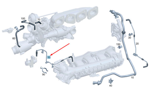 MERCEDES-BENZ C W204 Vacuum Line A2740701800 ORIGINAL