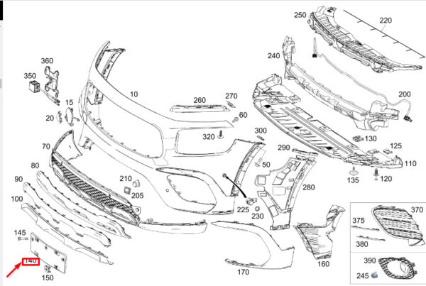 MERCEDES-BENZ GLB X247 Front Number Holder A2478804200 ORIGINAL