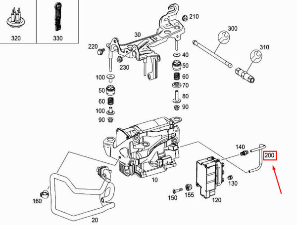 MERCEDES-BENZ C Coupe C205 Compressed Air Line A2053270000 ORIGINAL