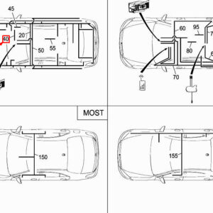 MERCEDES-BENZ S W222 Aux Jack Electrical Wiring Harness A2225401438 ORIGINAL