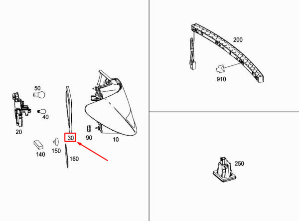 MERCEDES-BENZ CLA C117 Rear Left Light Housing Gasket A1178260191 ORIGINAL