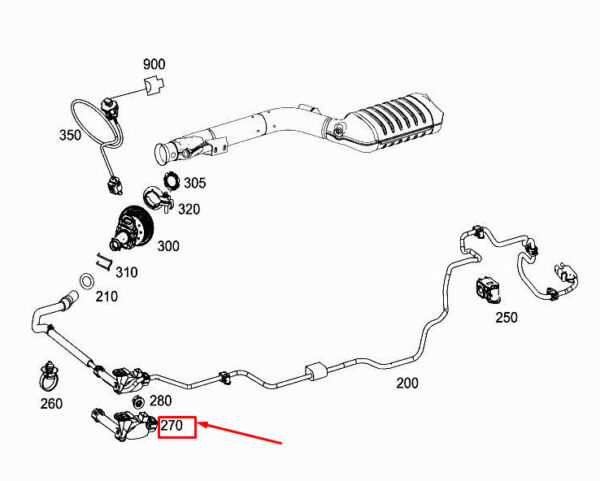 MERCEDES-BENZ E W212 Additive Line Bracket A2124761136 ORIGINAL