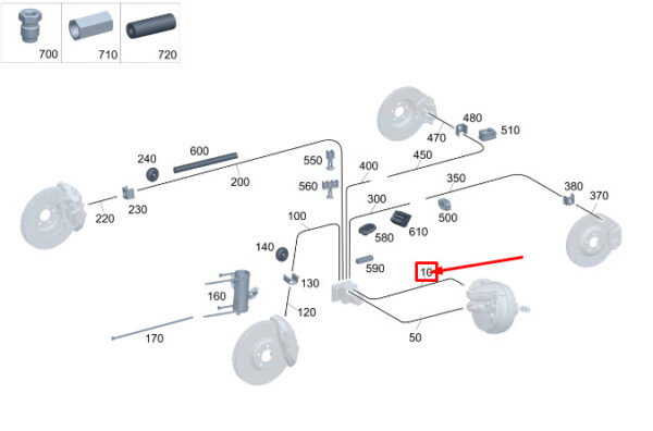 MERCEDES-BENZ EQC Brake Line A2524200200 ORIGINAL
