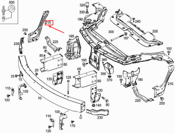 MERCEDES-BENZ SL R231 Front Right Lighting Unit Bracket A2316202414 ORIGINAL