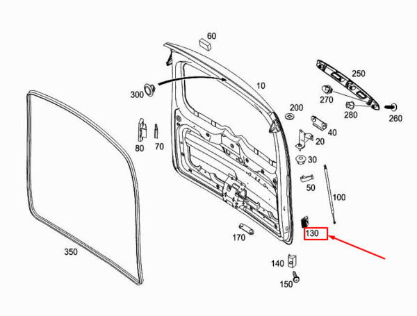 MERCEDES-BENZ CITAN W415 Rear-End Door Retainer A4157430629 ORIGINAL