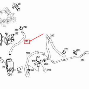MERCEDES-BENZ E W212 Engine Hot Water Hose A2125065035 ORIGINAL