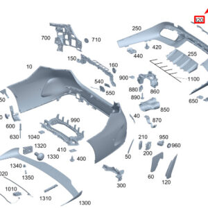 MERCEDES-BENZ C W206 Rear Towing Eye Trim Strip A2068854304 ORIGINAL