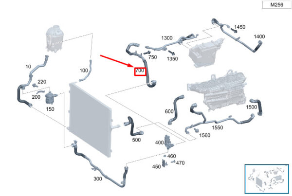 MERCEDES-BENZ S W223 Engine Coolant Line A2235012901 ORIGINAL
