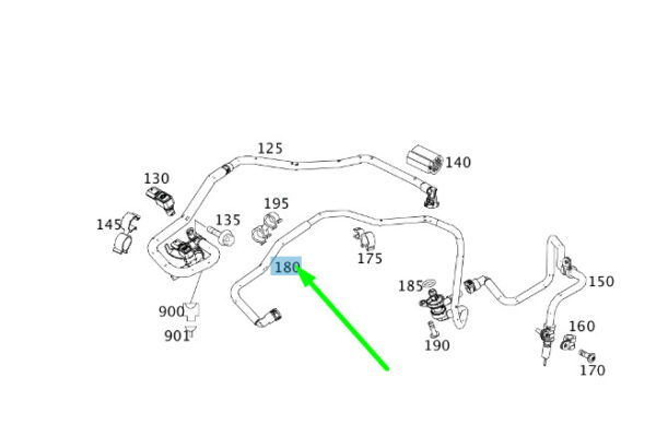 MERCEDES-BENZ GLA X156 Engine Breathing Purge Line A1330106800 ORIGINAL