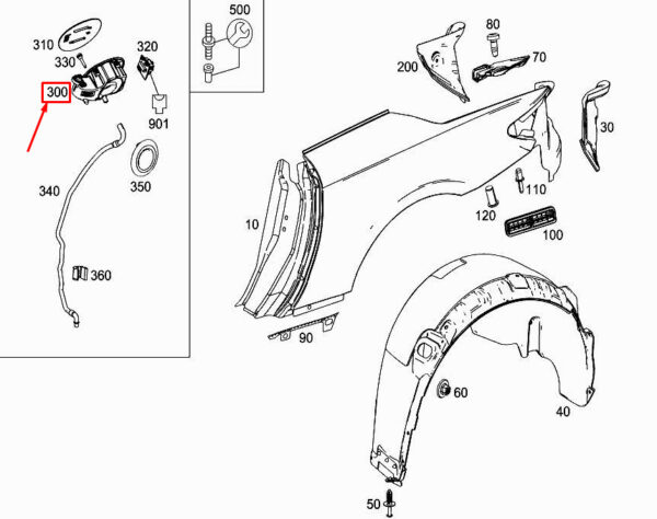 MERCEDES-BENZ SL R231 Rear Tank Filler Recess A2316300067 ORIGINAL