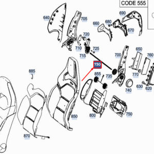 MERCEDES-BENZ A W177 Front Left Backrest Adjuster Shaft A0009120700 ORIGINAL