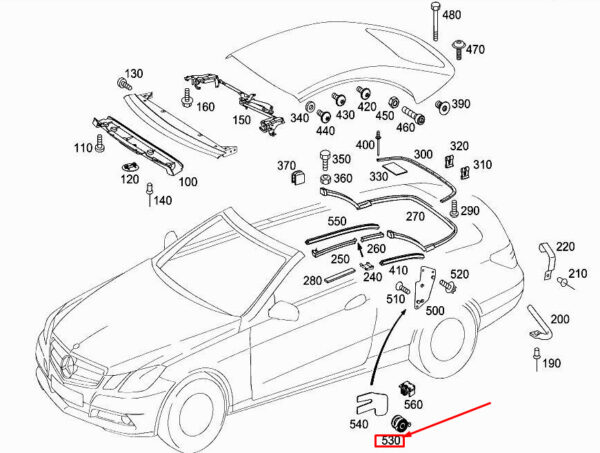 MERCEDES-BENZ E Cabrio A207 Folding Top Tolerance Ring A2077740095 ORIGINAL