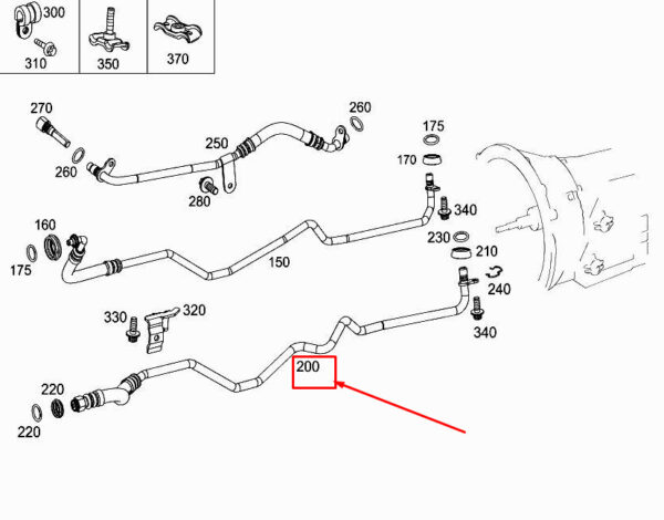 MERCEDES-BENZ GLC X253 Engine Oil Return Line A2532700100 ORIGINAL