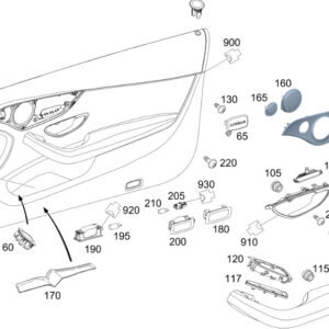 MERCEDES-BENZ C A205 Front Right Door Panel Trim Strip A2057204203 ORIGINAL