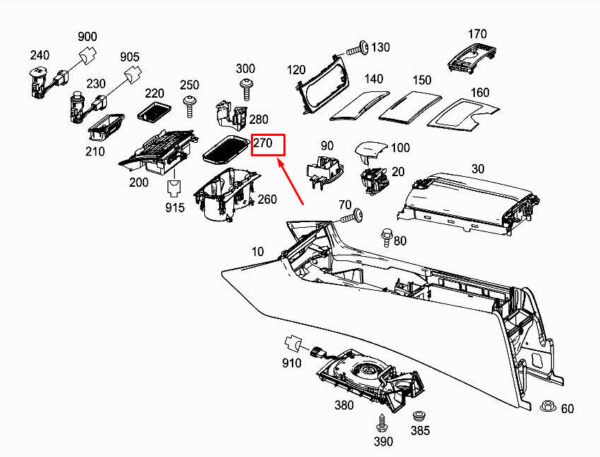 MERCEDES-BENZ CLS C218 Stowage Compartment Insert A2186890196 ORIGINAL