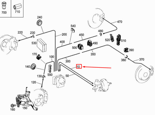 MERCEDES-BENZ A W177 Brake Line A2474200026 ORIGINAL