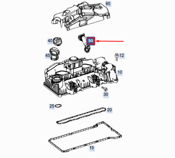 MERCEDES-BENZ A W177 Engine Breather Hose A6540107703 ORIGINAL