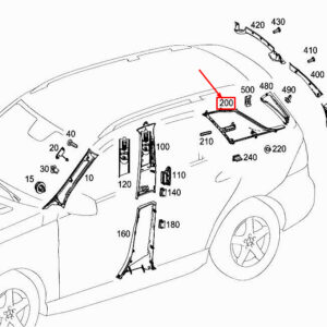 MERCEDES-BENZ ML W166 Left C-Pillar Trim A1666900925 ORIGINAL