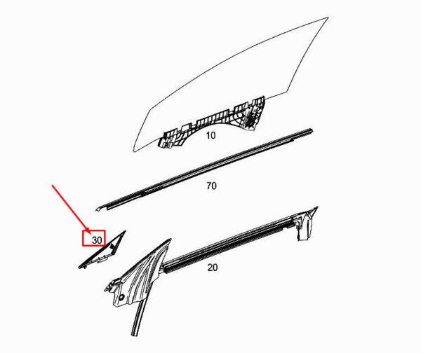 MERCEDES-BENZ CLS C257 Left Mirror Triangle Trim A2577271500 ORIGINAL