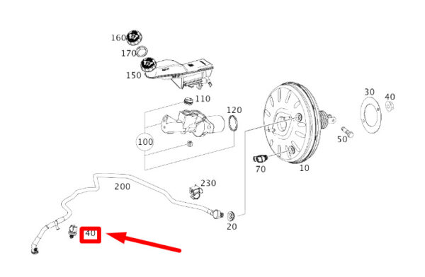 MERCEDES-BENZ CLA C117 Vacuum Line Bracket A0019959377 ORIGINAL