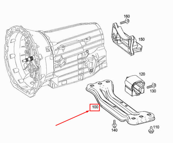 MERCEDES-BENZ E Coupe C207 Rear Engine Carrier A2042421501 ORIGINAL
