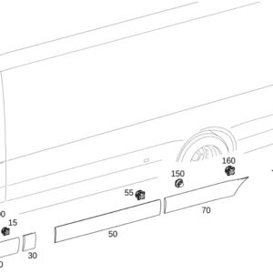 MB SPRINTER W907 Rear Left Side Protective Strip A91069010009K83 ORIGINAL