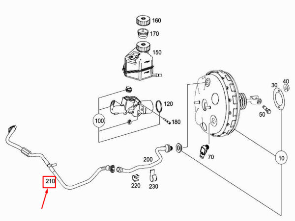 MERCEDES-BENZ E Cabrio A207 Brake Vacuum Line A2074300229 ORIGINAL