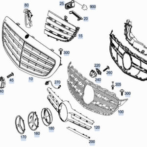 MERCEDES-BENZ C W205 Radiator Grille Air Duct Segment A2055053730 ORIGINAL