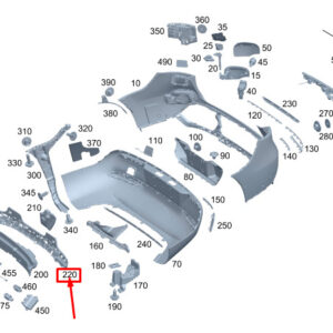 MERCEDES-BENZ EQC Rear Lower Bumper Holder A2938855101 ORIGINAL