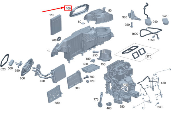 MERCEDES-BENZ S W223 Air Intake Duct Seal RHD A2238350500 ORIGINAL