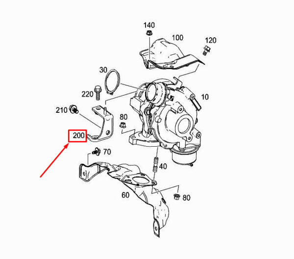 MERCEDES-BENZ CITAN W415 Turbocharger Bracket A6070960041 ORIGINAL