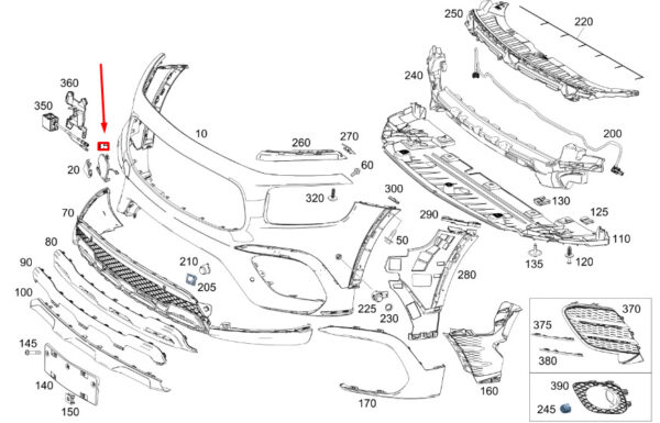 MERCEDES-BENZ GLB X247 Front Bumper Tow Eye Cover A24788577009191 ORIGINAL