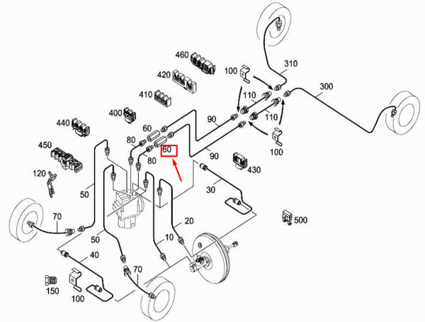 MERCEDES-BENZ CITAN W415 Brake Line Connection A4154280031 ORIGINAL