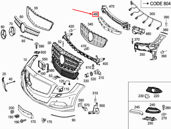 MERCEDES-BENZ CLS C218 Front Central Impact Absorber A2188850137 ORIGINAL