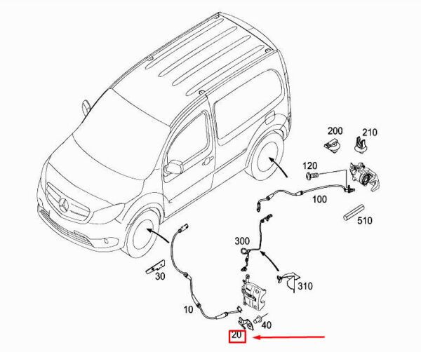 MERCEDES-BENZ CITAN W415 Front Speed Sensor Bracket A4155420644 ORIGINAL
