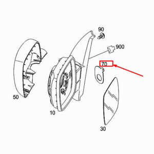 MERCEDES-BENZ CITAN W415 Front Left Mirror Sealing A4158110098 ORIGINAL